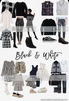 black and white clothes with text overlay