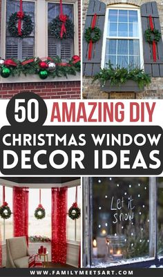 christmas window decor ideas that are easy to make and great for the holiday season,