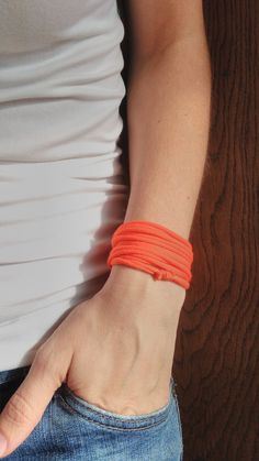 Orange Wrist Cuff Bracelet, Orange Wristband, Wristband Scar Cover, Twist Bracelet, Wrist Tattoo Cover Up, Wrist Covers, Recycled Tshirt by VinciBazaar on Etsy Outlaw Women, Wrist Tattoo Cover Up, Ancient Gods, Cotton Bracelet, Tattoo Cover Up, Rustic Earrings, Wrist Tattoos For Women, Twisted Bracelet, Recycled T Shirts