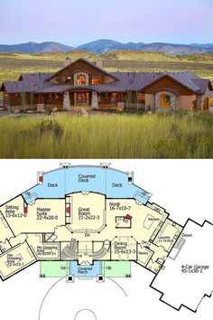 the floor plan for this ranch house is very large and has an open living area