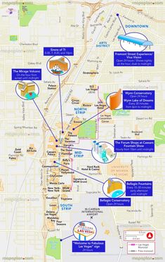 a map with many different locations in the city and numbers on each side of it