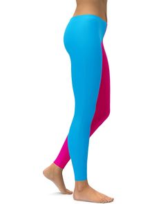 Do you love the colors blue and pink, pink and blue. With us you don't have to choose. Our designer created two tone leggings, and this one is the version Two Tone Pink & Blue Leggings. Don't forget to check out the black & white or black & pink version. 100 Squats, Blue Leggings, Soft Leggings, Squat Proof, Pink Pink, Blue And Pink, The Black, Pink Blue, Quality Fabric