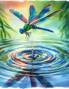 a painting of a dragon on the water with its wings spread out and eyes closed