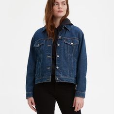 Neu Blue - Dark Wash. Classic Denim Jacket. Slight Drop Shoulders, Relaxed Silhouette, And Elongated Hem To Create An Oversized Look. Button Front And Sleeve Cuffs. Button Pockets On Front. Welt Side Pockets. No Stretch. 100% Cotton. Size Xs Approximate Measurements: Chest [Pit To Pit] | 18 Inches Length | 21.5 Inches New With Tags. Bundle Up. Pet Friendly. Non-Smoking. No Trades. Boyfriend Jacket Outfit, Blue Denim Jacket Outfit, Blue Jean Jacket Outfits, Jean Jacket Design, Dark Blue Denim Jacket, Levis Outfit, Boyfriend Jacket, Jean Jacket Outfits, Denim Jacket Outfit