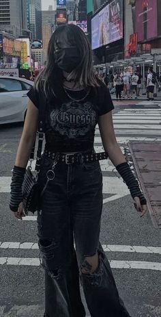 Grudge Outfits, E Girl Outfits, Alt Outfits, Punk Outfits, Alt Fashion, Fit Ideas, Tomboy Fashion