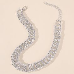 Length: 21-50cm Trendy Alloy Chain Necklace With Adjustable Chain, Trendy Adjustable Chain Necklace In Alloy, Trendy Alloy Chain Necklace, Trendy Alloy Delicate Chain Necklace, Metal Curb Chain Jewelry, Trendy Alloy Necklace With Chunky Chain, Trendy Metal Chain Jewelry, Trendy Silver Chain Belt As Gift, Trendy Metal Chunky Chain Necklace