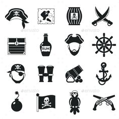 black and white pirate icons set on white background stock photo, images and royalty illustrations