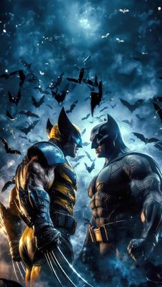 batman and wolverine in the dark knight movie poster