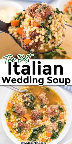 the best italian wedding soup with meatballs and spinach