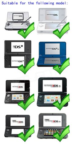 several different types of electronic devices with green arrows pointing to the top one and bottom one