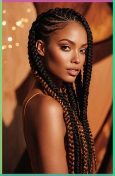 Check out the latest braids hairstyles! Discover trendy looks like intricate box braids, stylish cornrows, chic Dutch braids, and elegant halo braids. Perfect for staying fashionable and versatile. #LatestBraids #HairstyleTrends Long Cornrows Braids, Latest Braids Hairstyles, Stylish Cornrows, Big Cornrows Hairstyles, Latest Braids, Plaited Hairstyles, Cornrow Designs, Vibrant Portrait, Halo Braids