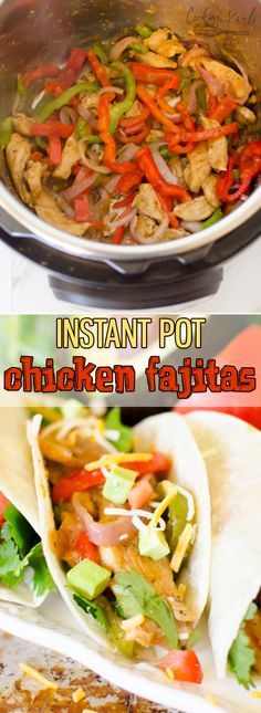 the instant pot chicken fajitas are ready to be eaten