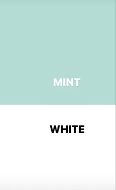 mint green and white paint colors with the word'mint'in black on it