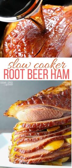 this slow cooker root beer ham recipe is the perfect way to use up those leftovers