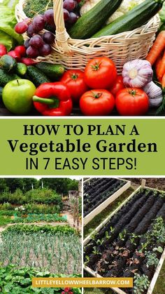 an image of vegetable garden with the title how to plan a vegetable garden in 7 easy steps