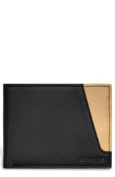 Leather lends a luxe style to this bifold wallet while keeping all your cards and cash organized. 4.25"W x 3.5"H x 0.25"D Built-in RFID technology shields your personal information from electronic scanners Leather/polyester Imported Cash Organizer, Card Wallet, Mens Accessories, Nordstrom, Wallet, Leather, Black