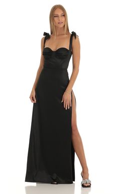 Edgy Chic, Dress Ideas, Black Tie, Angeles, Satin, Black, Design