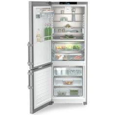 an open refrigerator with its door wide open