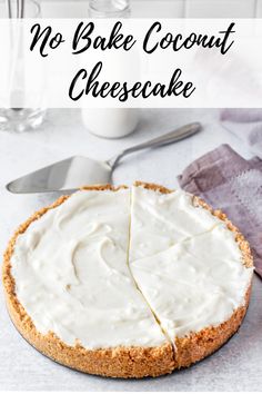 no bake coconut cheesecake on a plate