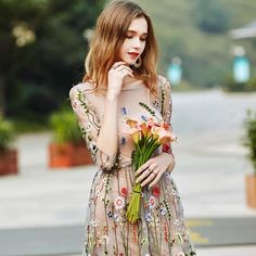 Collar
			Round Neck
		
		
			Waist Type
			Mid-Waist
		
		
			Material
			Polyester
		
		
			Pattern
			Embroidered
		
		
			Size
			M,L,XL,2XL
		
		
			Colour
			Picture
		
	



	
		
			Unit: cm
			Bust
			Length
			Waist
		
		
			M
			87
			123
			72
		
		
			L
			91
			124
			76
		
		
			XL
			95
			125
			80
		
		
			2XL
			99
			126
			84
		
	



	
		
			Unit: inch
			Bust
			Length
			Waist
		
		
			M
			34.25
			48.43
			28.35
		
		
			L
			35.83
			48.82
			29.92 Spring Multicolor Embroidered Dress, Spring Embroidered Dress With Multicolor Embroidery, Half Sleeve Embroidered Dress For Spring, Half Sleeve Embroidered Spring Dress, Spring Embroidered Half Sleeve Dresses, Beige Long Sleeve Embroidered Dress For Spring, Boho Party Dress, Beach Vintage, Elegant Embroidery