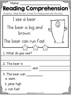 reading worksheet for grade 1 students