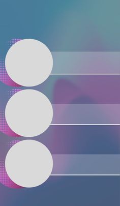 three white circles on a blue and purple background with lines in the middle that run parallel to each other