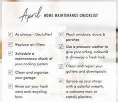 a checklist for home maintenance