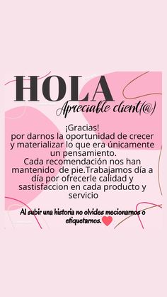 a pink poster with the words hola in spanish and an image of a woman's face