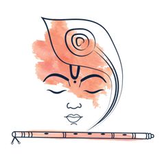 a woman's face with her eyes closed and a flute in front of her