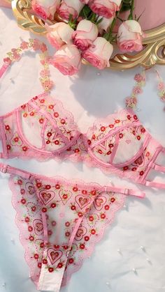 Introducing our Valentine's Day exclusive lingerie collection. 💖 Our sweet pink lingerie sets the stage for romance. Slip into this lingerie, and your day will be filled with sweetness. 🌸 Delicate floral shoulder straps add a touch of charm. The combination of hearts and floral embroidery complements each other perfectly. ✨ Pretty Vibes, Garter Belt Lingerie, Everyday Cosplay, Pink Lingerie, Lingerie Sets, V Day, Night Wear, Bras And Panties, Lingerie Collection