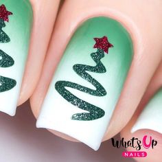 Christmas Tree Nail Art, Nail Art Noel, Tree Nail Art, Christmas Tree Nails, Ribbon Tree, Christmas Nail Stickers, Tree Sticker, Nail Vinyls, Tree Stencil