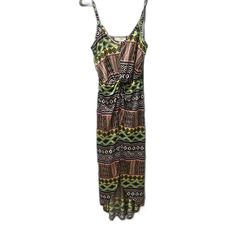 Adjustable Spaghetti Straps. Under Arm 17 Inches, Length Of Underskirt 34 Inches Length Of Maxi Skirt 52 Inches. Aztec Print Maxi Dress, High Low Maxi Dress, Aztec Print, High Low Dress, High & Low, Maxi Skirt, Spaghetti Strap, Spaghetti, Black Pink