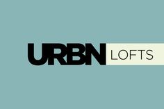 the urban lofts logo is shown in black and white on a light blue background