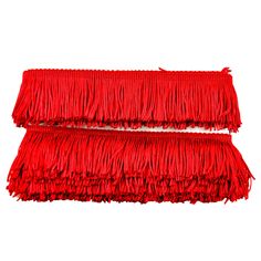 two red fringes on white background