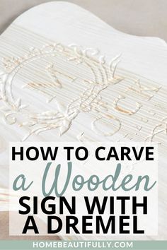 Photo of a Wood Sign with a last name carved using a Dremel hand tool Diy Wood Engraving, Dremel Engraving, Monogram Wood Sign, Dremel Tool Projects, Wood Jewelry Diy, Dremel Crafts, Dremel Carving