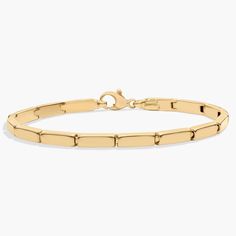 This beautiful bracelet made of 14k yellow gold features polished gold baguettes that are perfect to wear alone or add to your stack. Baguette Bracelet, Blue Nile, Metal Bracelets, Beautiful Bracelet, Bracelet Making, Baguette, Jewelry Bracelets, Yellow Gold, Bracelet