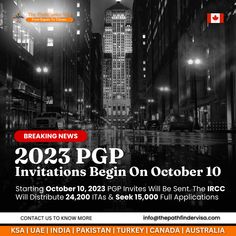 an advertisement for the upcoming event, featuring black and white cityscape with red lettering