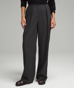 Looking Sharp. These High-Rise Trousers Have Front Pleats And Tailored Details For A Classic Look That Means Business. Designed For Casual. 32.5" Inseam, Intended To Skim The Floor For Heights Of 55"-58":relaxed Fit Is Roomy Through Glutes And Thighs. Hand Pockets With Hidden Card Sleeve. Back Welt Pockets Are Stitched Closed-Snip The Stitches To Make The Pockets Functional. Fly Front. | Pleat-Front High-Rise Trouser Regular Card Sleeve, Stylish Hats, Business Casual Outfits, Hoodie Top, Women's Trousers, Welt Pockets, Jacket Tops, Bottoms Pants, Short Tops