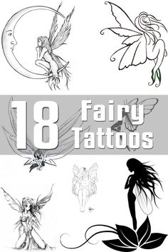 18 Fairy Tattoo Designs | The Body is a Canvas Fairy Related Tattoos, Fairy Like Tattoos, Fairies Tattoo Designs, Fairy Tattoo Drawing, Cute Fairy Tattoo, Fairy Outline Tattoo, How To Draw A Fairy, Fairy Tattoo Stencil, Little Fairy Tattoo