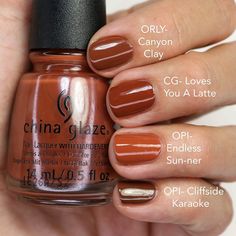 Opi Orange Nail Polish Fall, Opi Gingers Revenge, Rust Nail Polish, Opi Burnt Orange Nail Polish, Fall Fingernails, Hoc Autumn, Bronze Autumn, Nail Dipping Powder Colors, Nails Pedicure