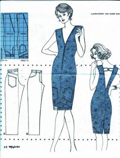 a woman's dress pattern from the 1950's