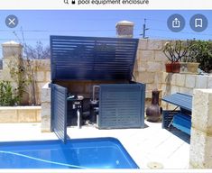 an outdoor hot tub next to a swimming pool