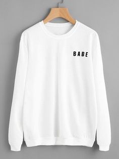 Cute Sweats, Trendy Hoodies, Whatsapp Call, Letter Print Sweatshirt, Sweatshirts Online, Cool Hoodies, Friends Shirt, Print Sweatshirt, Long Blouse