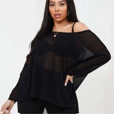 Item: Shein Curve Plus Size Drop Shoulder High Low Sheer Thin Sweater Size: 3xl Color: Black Condition: New Without Tags Materials: Viscose Measurements: Approx. 30.25 Inches Across The Chest, 28 Inches In Length In The Front, & 33 Inches In Length In The Back All Items Come From A Smoke Free, Pet Friendly Home. Shein Sweater, Shoulder Sweater, Drop Shoulder, Pet Friendly, High & Low, High Low, Sweater Sizes, Off The Shoulder, Sweaters For Women