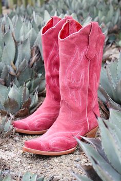 Cute Cowboy Boots For Women, Fun Cowboy Boots, Pink Cowboy Boots Outfit, Colored Cowboy Boots, Pinky Tuscadero, Pink Western Boots, Cowboy Heels, Pink Suede Boots