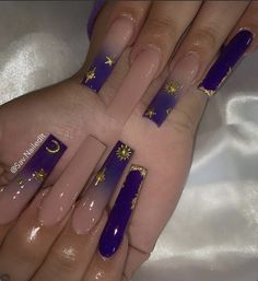 Quinceañera Nails, Ongles Bling Bling, Quinceanera Nails, Nail Tek, Curved Nails, Purple Acrylic Nails, Purple Nail Designs, Purple Nail, Lash Tech