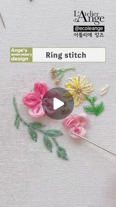 the video shows how to make ring stitch flowers