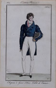 1820 Fashion, Regency Clothing, 19th Century Men, Seersucker Suit, Mens Fashion Illustration