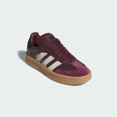 adidas Samba XLG Shoes - Burgundy | Free Shipping with adiClub | adidas US Women’s Adidas Shoes, Sambas Adidas Women, Burgundy Adidas, Soccer Trainer, Burgundy Sneakers, Adidas Samba Og, Indoor Soccer, Samba Og, Adidas Shoes Women