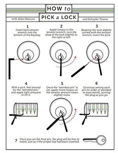 the instructions for how to pick a lock